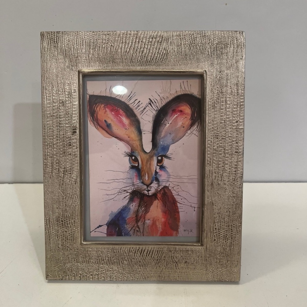 Holly JK colorful rabbit framed picture